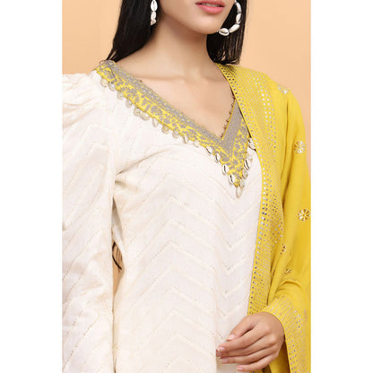 Arpita Sulakshana Off White Kurta Sharara with Dupatta (Set of 3)