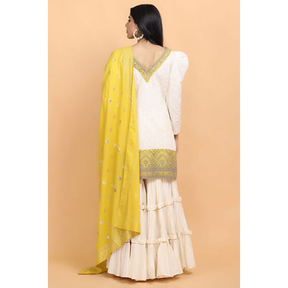 Arpita Sulakshana Off White Kurta Sharara with Dupatta (Set of 3)
