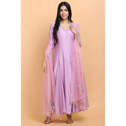 Arpita Sulakshana Lilac Angrakha Pant with Dupatta (Set of 3)