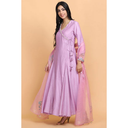 Arpita Sulakshana Lilac Angrakha Pant with Dupatta (Set of 3)
