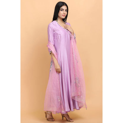 Arpita Sulakshana Lilac Angrakha Pant with Dupatta (Set of 3)