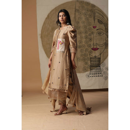 Arpita Sulakshana Beige Handpainted Suit (Set of 3)