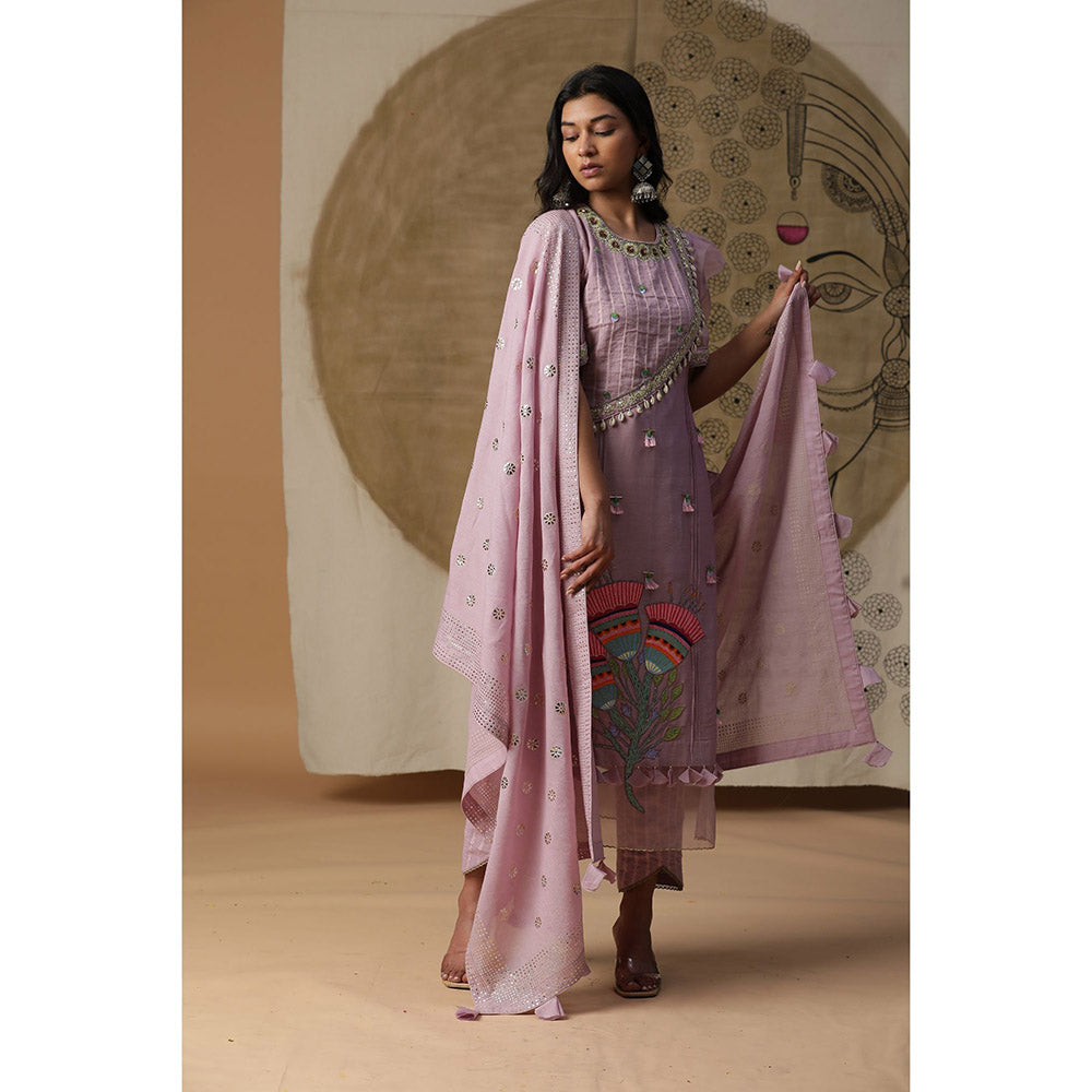 Arpita Sulakshana Lilac Handpainted Suit (Set of 3)
