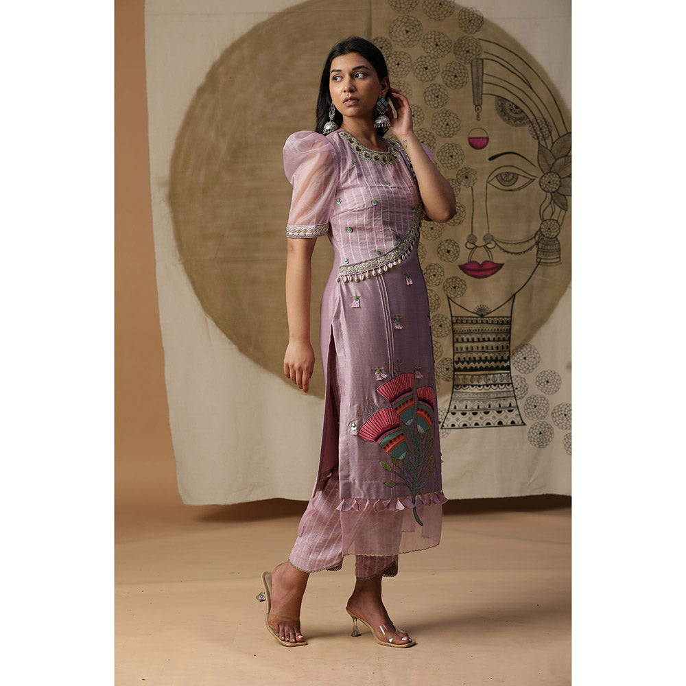 Arpita Sulakshana Lilac Handpainted Suit (Set of 3)