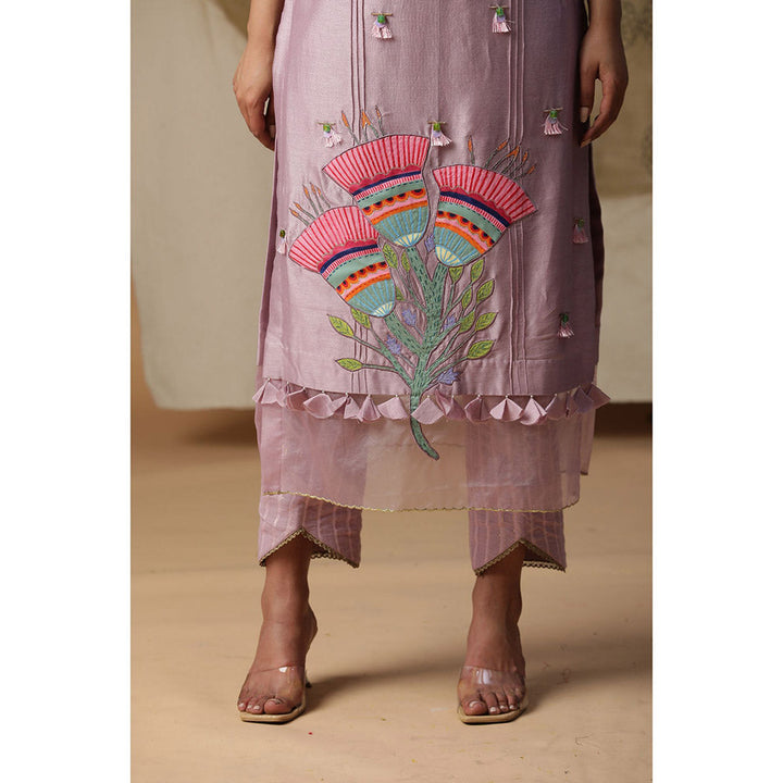 Arpita Sulakshana Lilac Handpainted Suit (Set of 3)