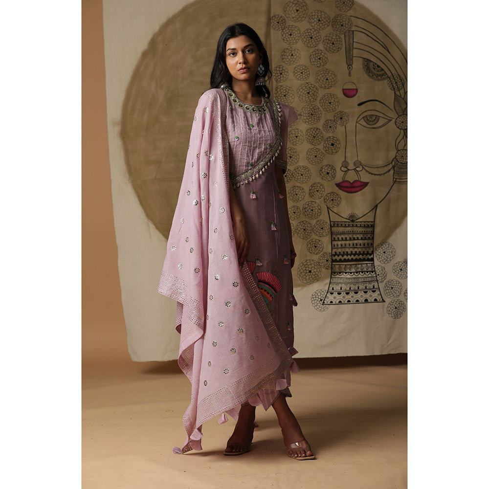 Arpita Sulakshana Lilac Handpainted Suit (Set of 3)