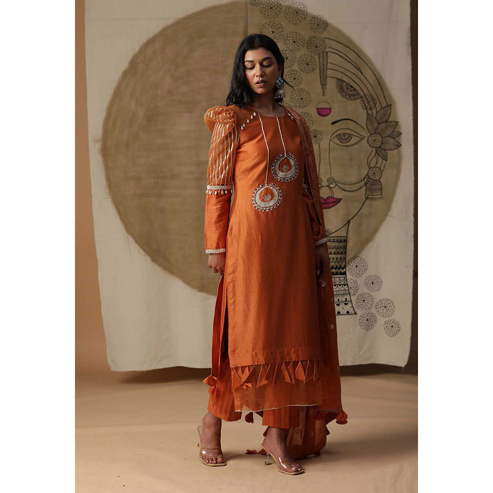 Arpita Sulakshana Burnt Orange Bali Suit (Set of 3)