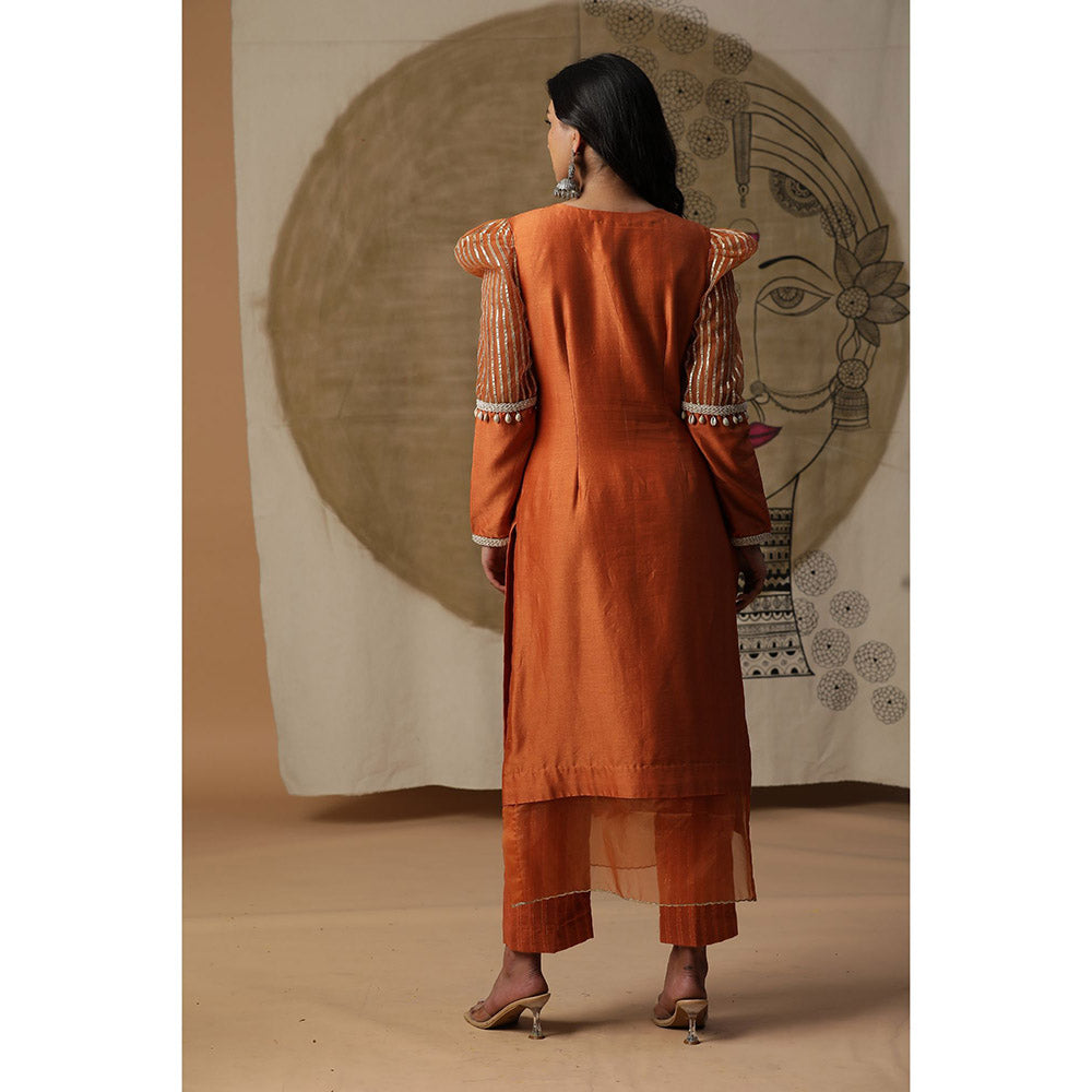 Arpita Sulakshana Burnt Orange Bali Suit (Set of 3)