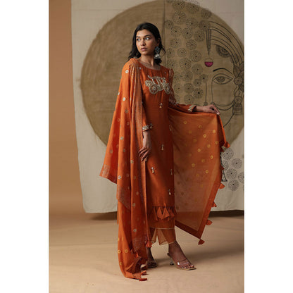 Arpita Sulakshana Burnt Orange Palki Suit (Set of 3)