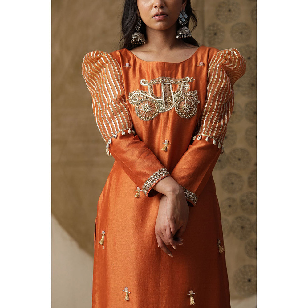 Arpita Sulakshana Burnt Orange Palki Suit (Set of 3)
