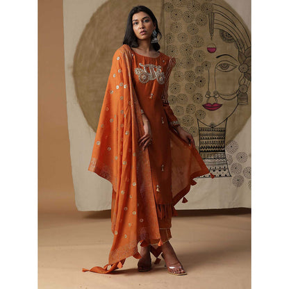 Arpita Sulakshana Burnt Orange Palki Suit (Set of 3)