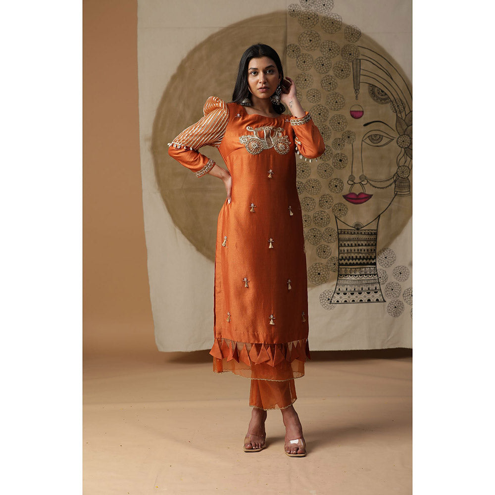 Arpita Sulakshana Burnt Orange Palki Suit (Set of 3)