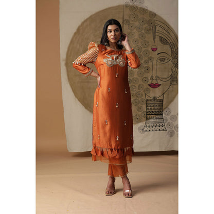 Arpita Sulakshana Burnt Orange Palki Suit (Set of 3)