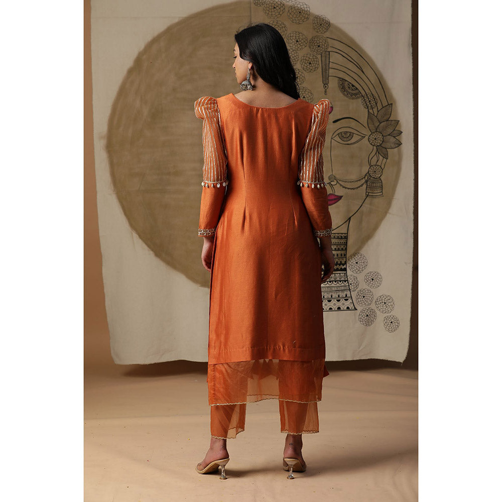 Arpita Sulakshana Burnt Orange Palki Suit (Set of 3)