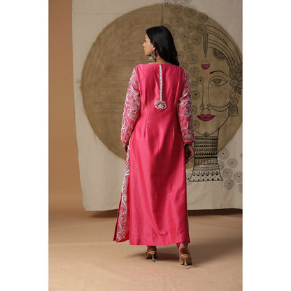 Arpita Sulakshana Red A Line Kurta Pant with Dupatta (Set of 3)