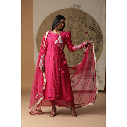 Arpita Sulakshana Pink Kurta Palazzo with Dupatta (Set of 3)
