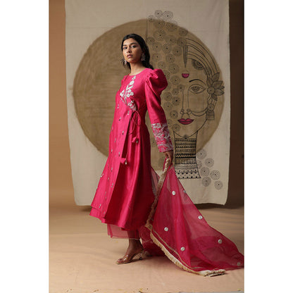 Arpita Sulakshana Pink Kurta Palazzo with Dupatta (Set of 3)