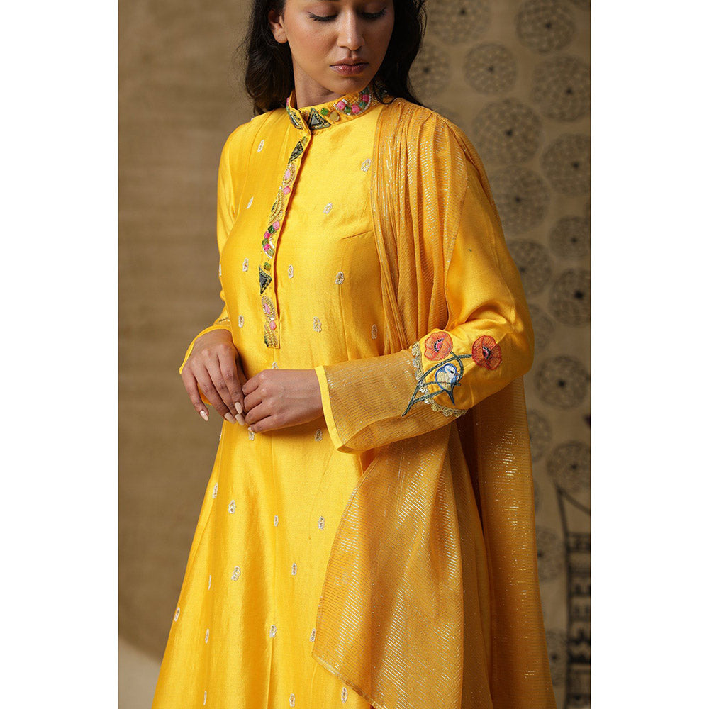 Arpita Sulakshana Yellow Cowl Drape Maxi Dress