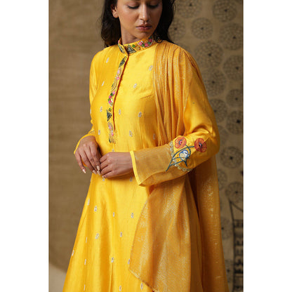 Arpita Sulakshana Yellow Cowl Drape Maxi Dress