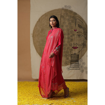 Arpita Sulakshana Dusty Red Cowl Drape Maxi