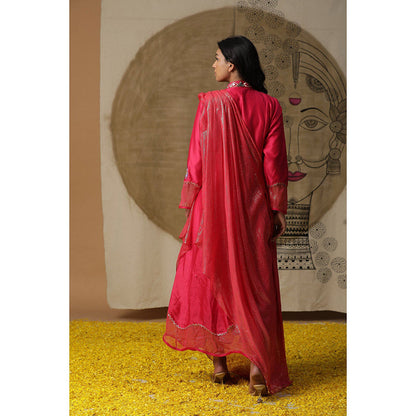 Arpita Sulakshana Dusty Red Cowl Drape Maxi