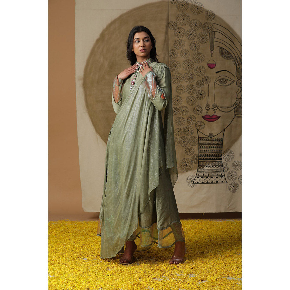 Arpita Sulakshana Olive Cowl Drape Maxi