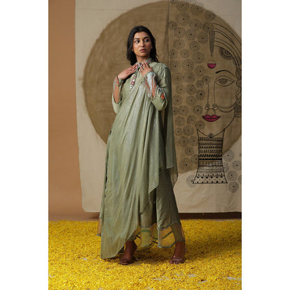 Arpita Sulakshana Olive Cowl Drape Maxi