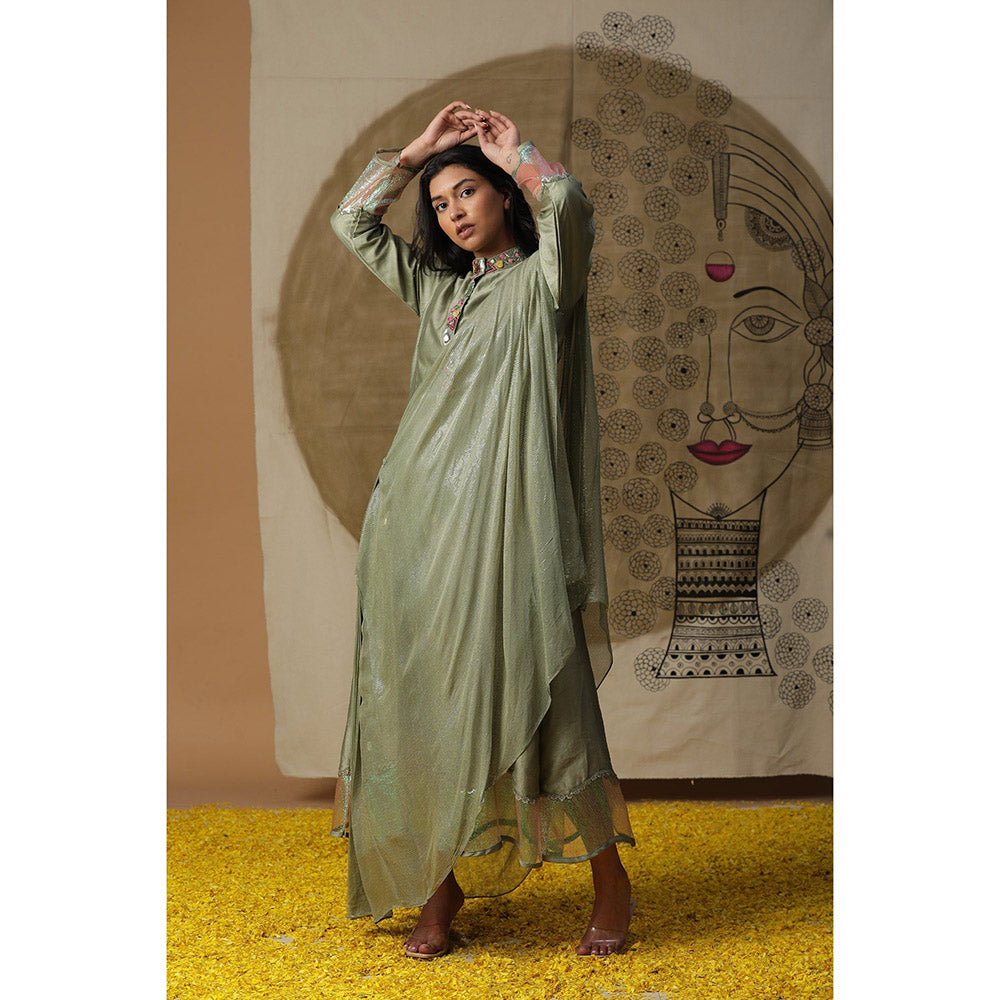 Arpita Sulakshana Olive Cowl Drape Maxi