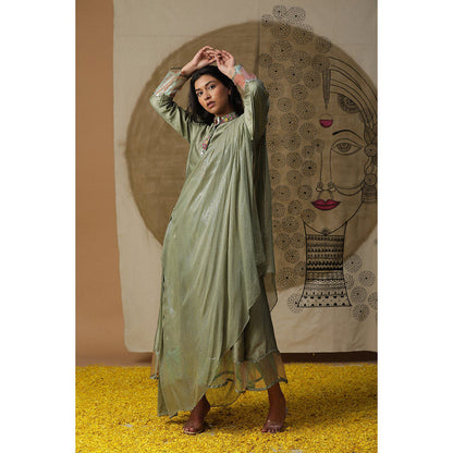 Arpita Sulakshana Olive Cowl Drape Maxi