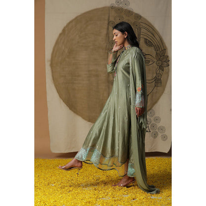 Arpita Sulakshana Olive Cowl Drape Maxi