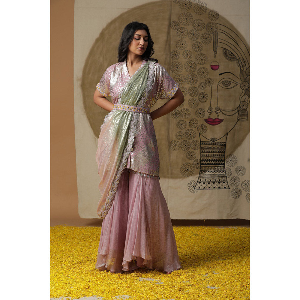 Arpita Sulakshana Purple Kurta Palazzo with Dupatta (Set of 3)