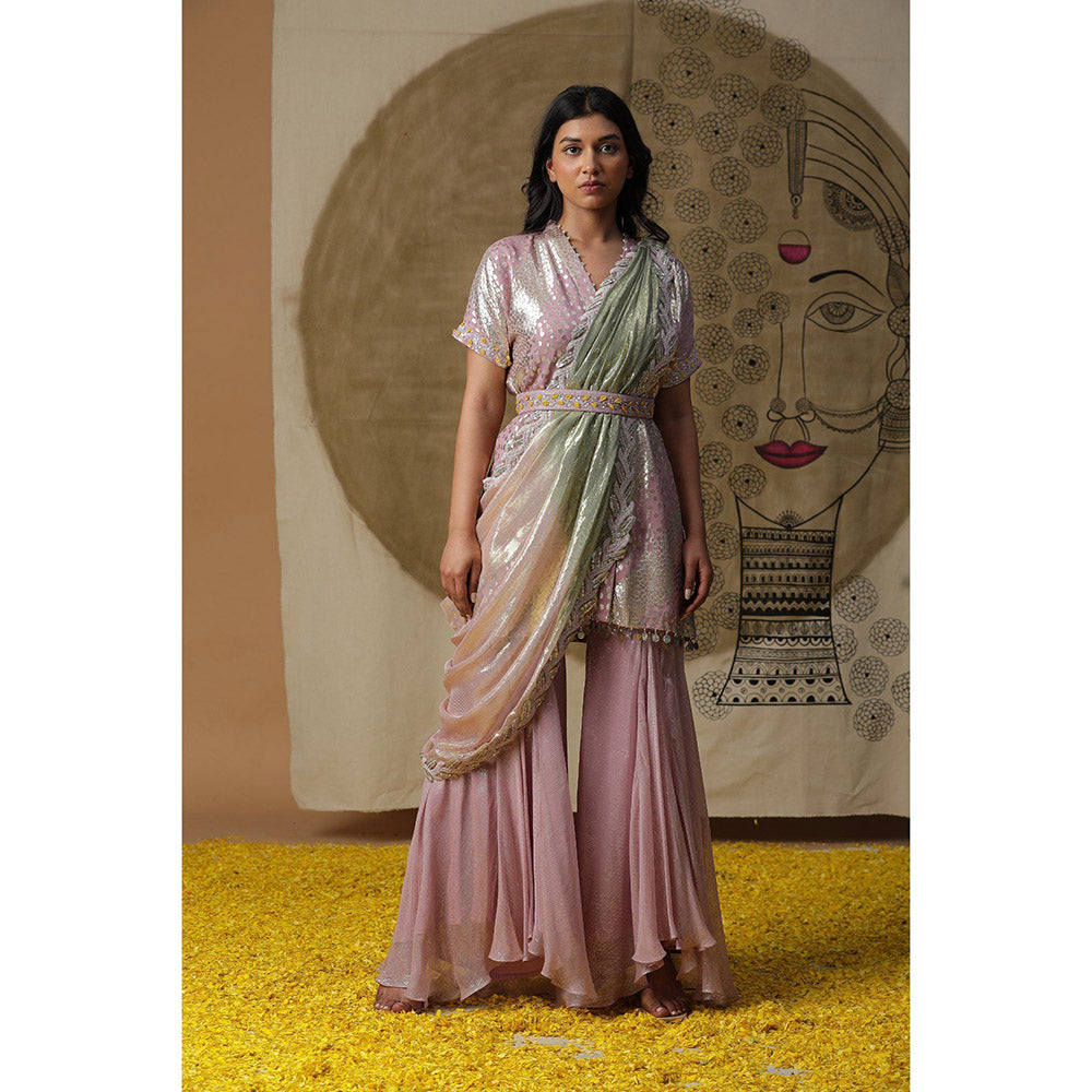 Arpita Sulakshana Purple Kurta Palazzo with Dupatta (Set of 3)