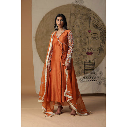 Arpita Sulakshana Burnt Orange Kurta Pant with Dupatta (Set of 3)