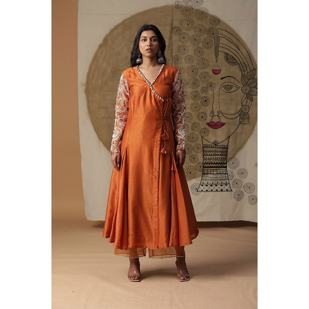 Arpita Sulakshana Burnt Orange Kurta Pant with Dupatta (Set of 3)