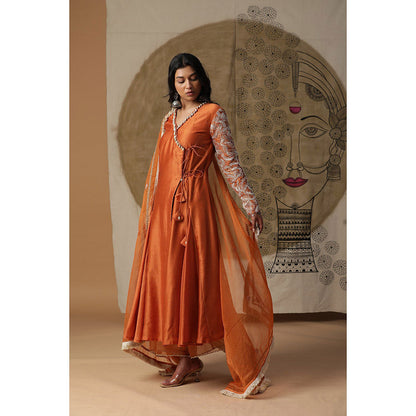 Arpita Sulakshana Burnt Orange Kurta Pant with Dupatta (Set of 3)