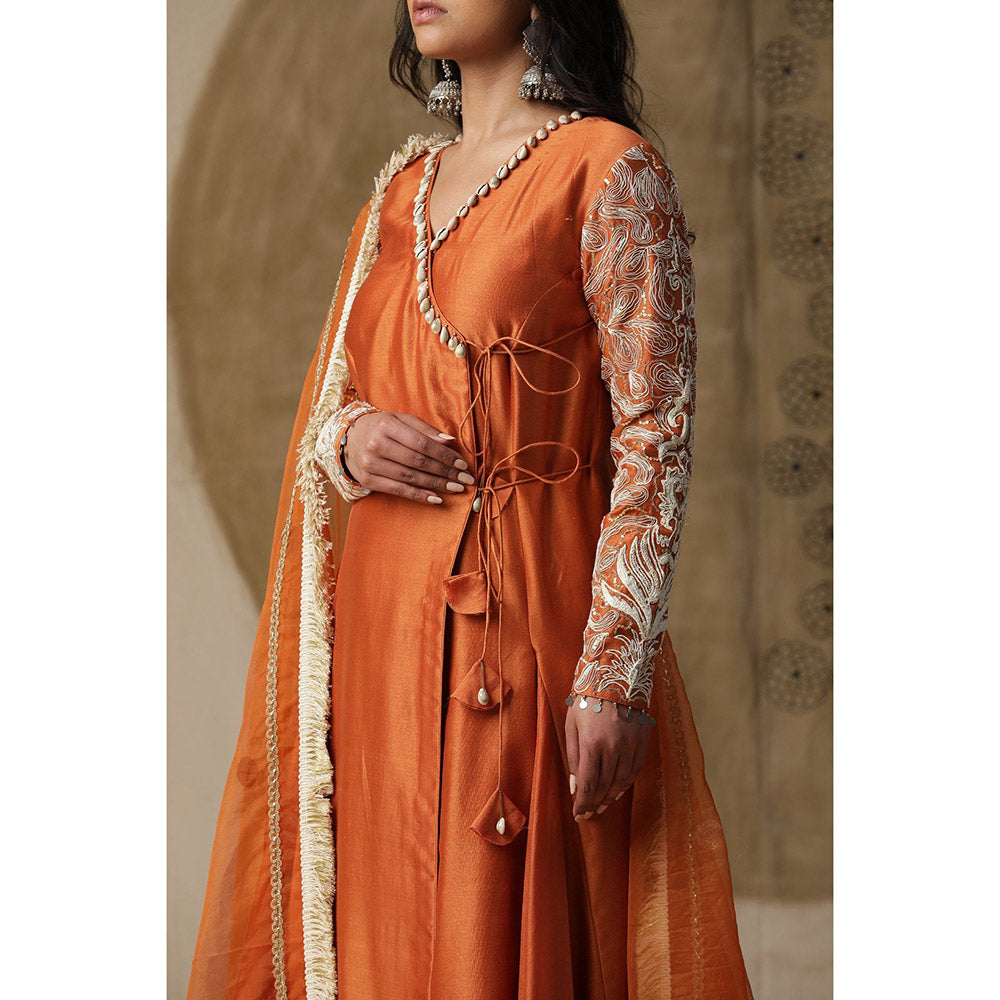 Arpita Sulakshana Burnt Orange Kurta Pant with Dupatta (Set of 3)