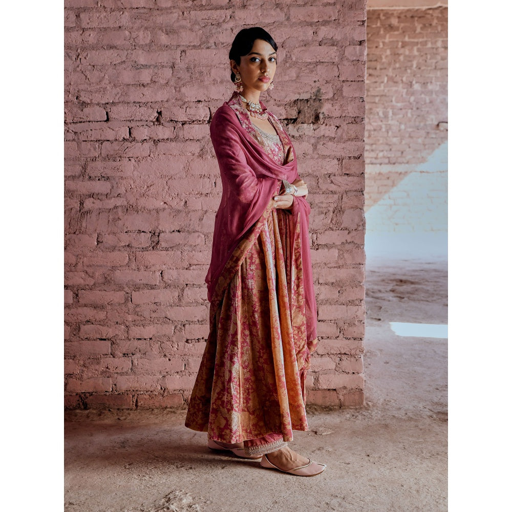 Karaj Jaipur Royal Rose Anarkali (Set of 3)