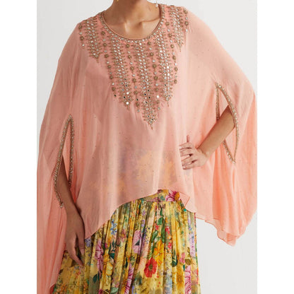 KAVITA BHARTIA Cape with Floral Skirt in Multi-Color (Set of 2)