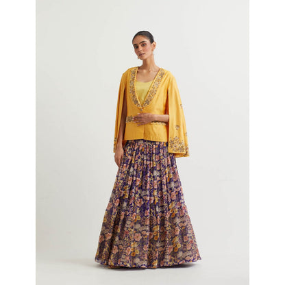 KAVITA BHARTIA Jacket with Floral Skirt in Multi-Color (Set of 3)