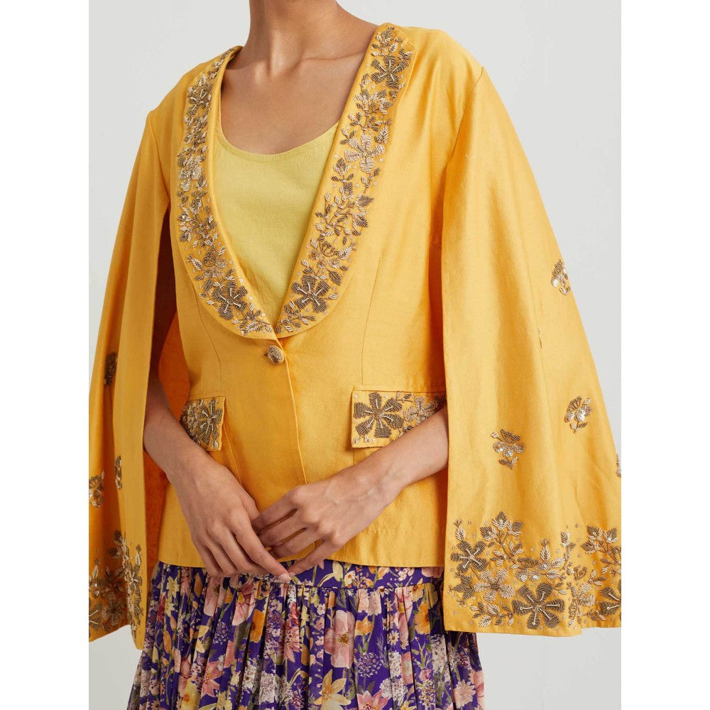 KAVITA BHARTIA Jacket with Floral Skirt in Multi-Color (Set of 3)