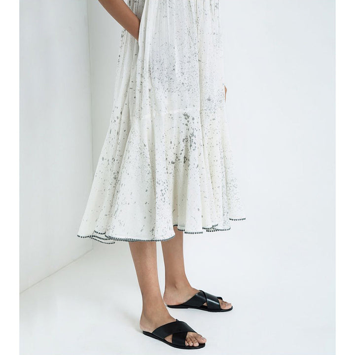 Khara Kapas White Puddle Splash Dress
