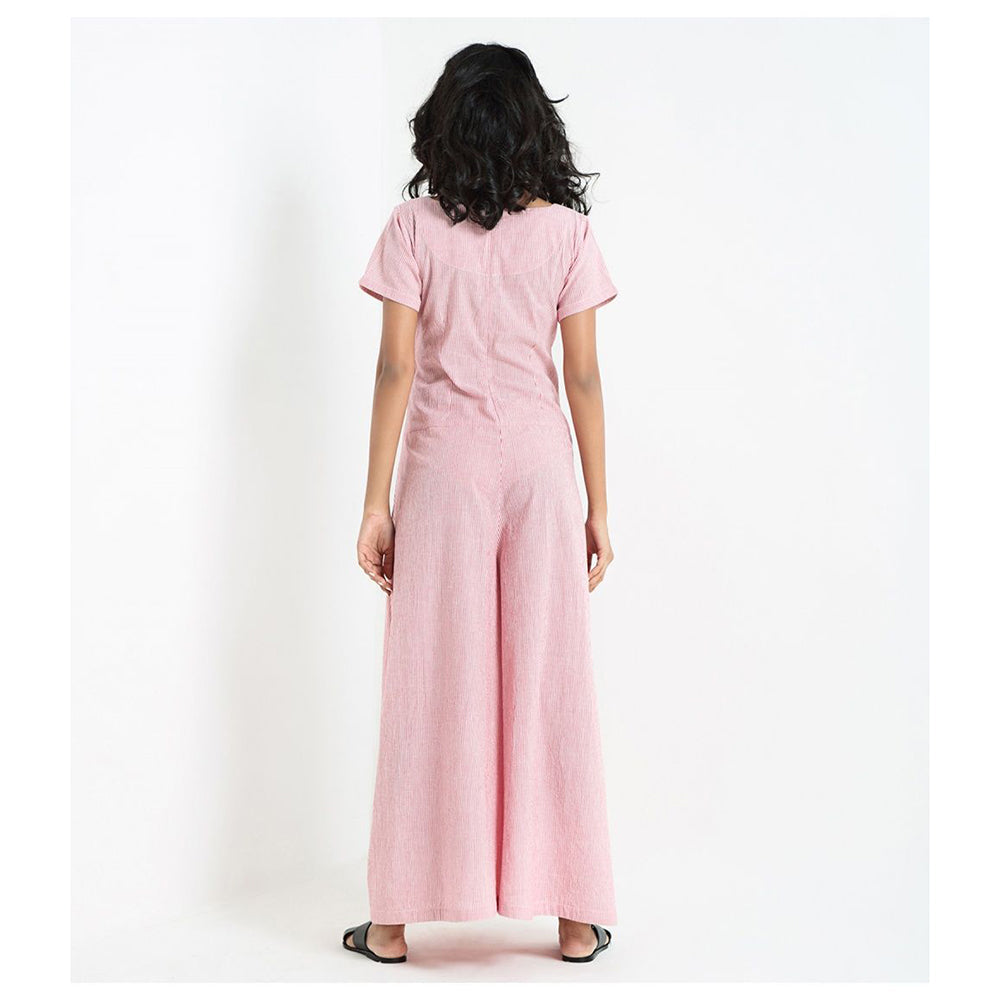 Khara Kapas Pink Spring & Stripes Jumpsuit