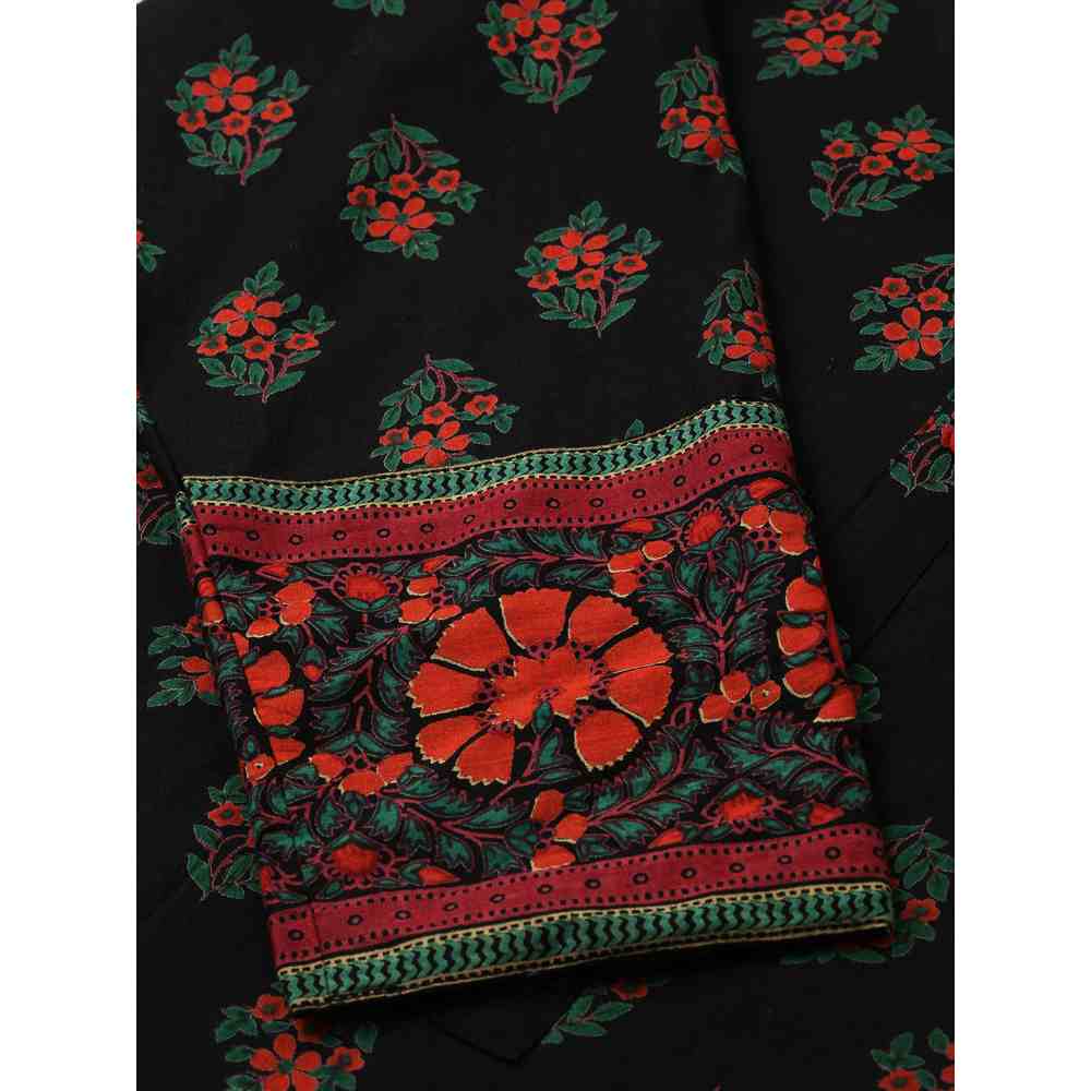 Kipek Womens Kilm Printed Cotton Fabric Kurta and Palazzo Black Color (Set of 2)