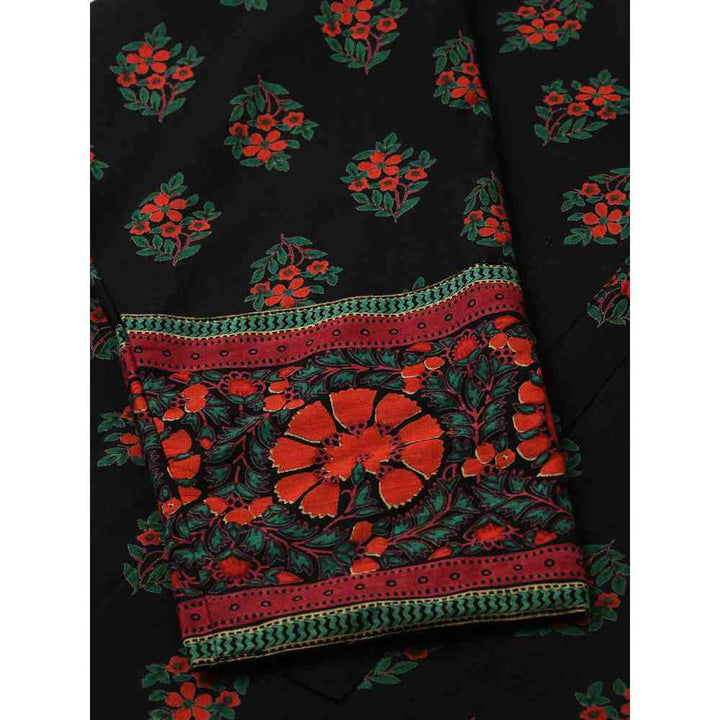 Kipek Womens Kilm Printed Cotton Fabric Kurta and Palazzo Black Color (Set of 2)
