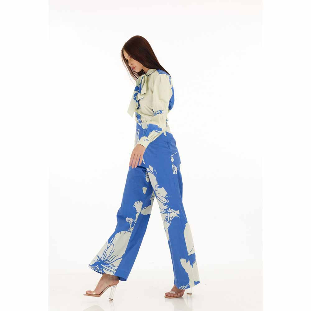 KoAi Blue and White Floral Pants