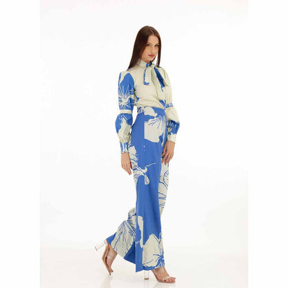 KoAi Blue and White Floral Pants