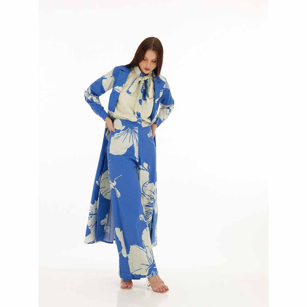 KoAi Blue and White Floral Pants