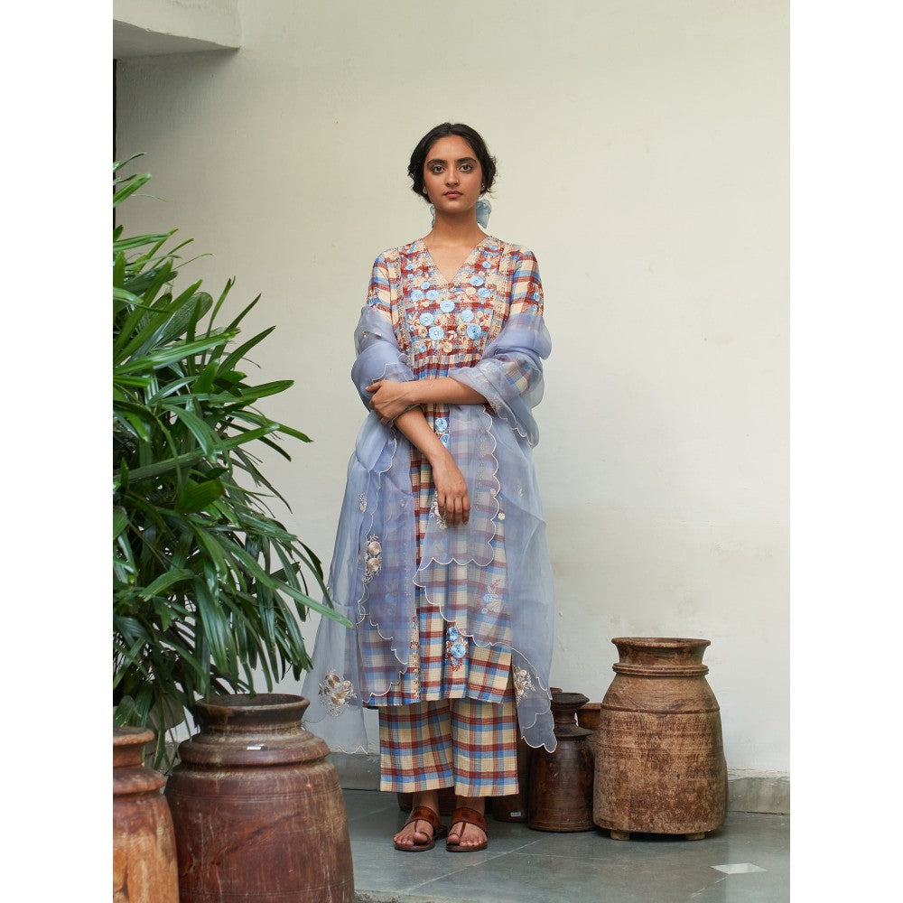 Label Earthen Multi Color Kurta & Pant with Dupatta (Set of 3)