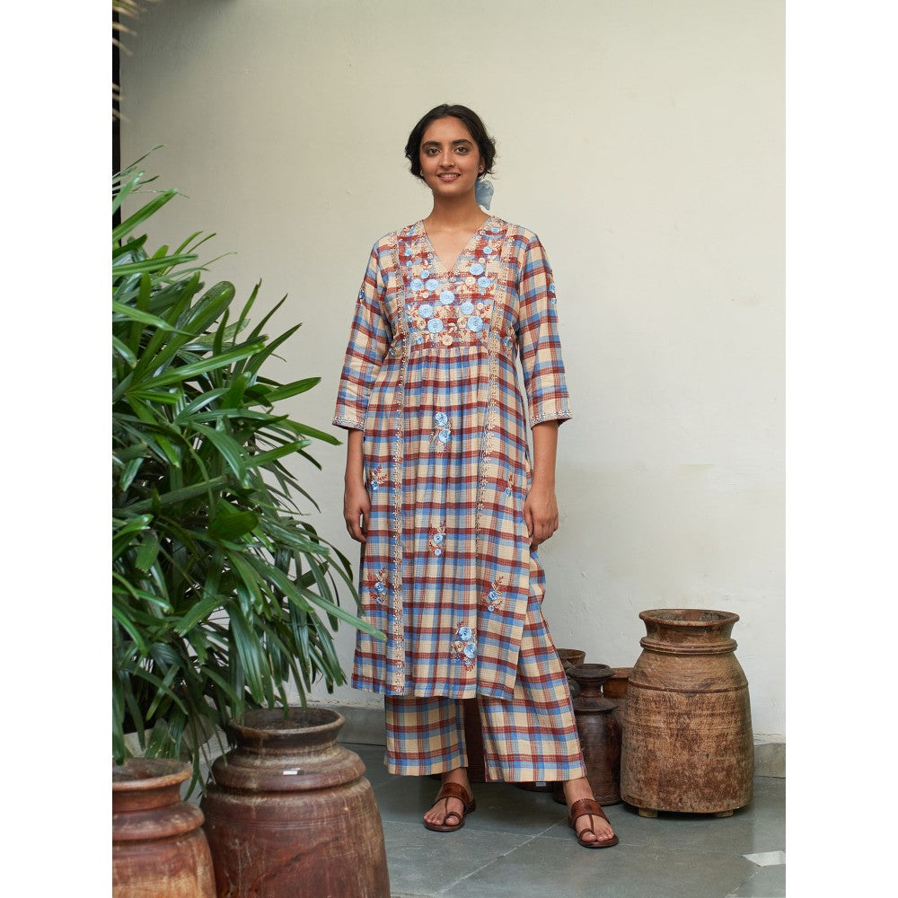 Label Earthen Multi Color Kurta & Pant with Dupatta (Set of 3)