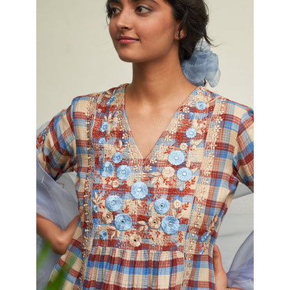 Label Earthen Multi Color Kurta & Pant with Dupatta (Set of 3)